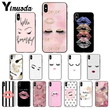 Yinuoda ресницы макияж губ ТПУ Мягкие аксессуары для телефонов сотовый Чехол для телефона для Apple iPhone 8 7 6 6S Plus X XS MAX 5 5S SE XR чехол