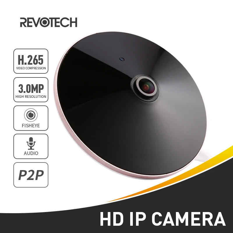 

H.265 Audio Fisheye FHD 3MP IP Camera 1296P / 1080P 18 LED IR Night Vision Panoramic Security ONVIF P2P IP CCTV Cam System