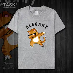 Элегантная хипстерская забавная Мужская футболка с рисунком кота одежда с короткими рукавами футболка с принтом в стиле хип-хоп