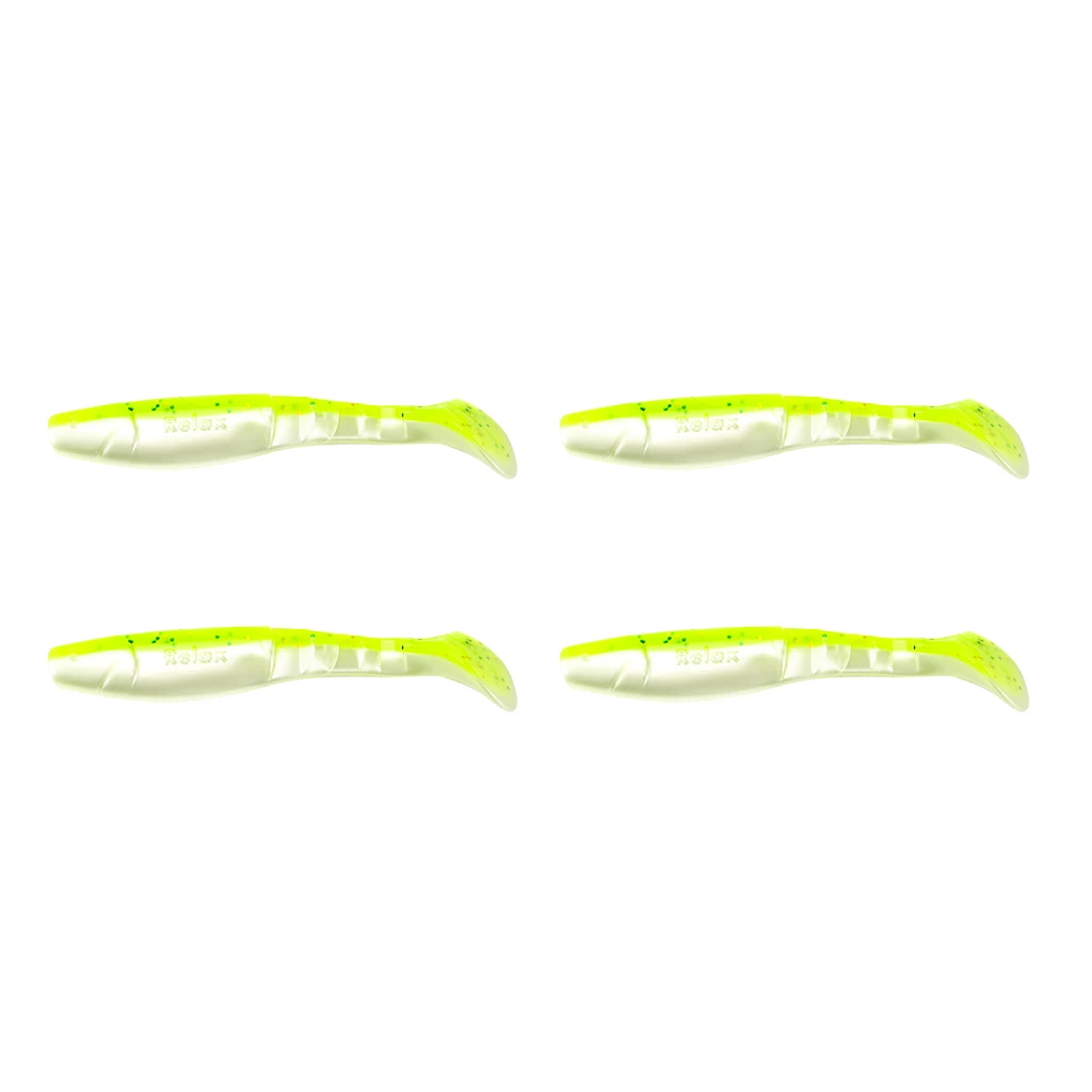 Perfeclan 4Pcs T Tail Soft Fish Lures Fishing Worm Baits Swimbaits for Jig Head & Offset Hook Soft Fish Lure Soft Fishing Lures