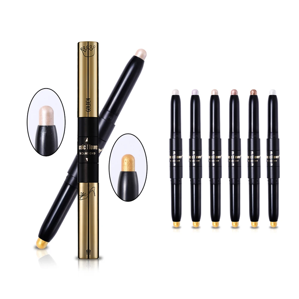 Double Ended Shimmer Stick 6 Color Gold Highlighter Pencil Bronzer