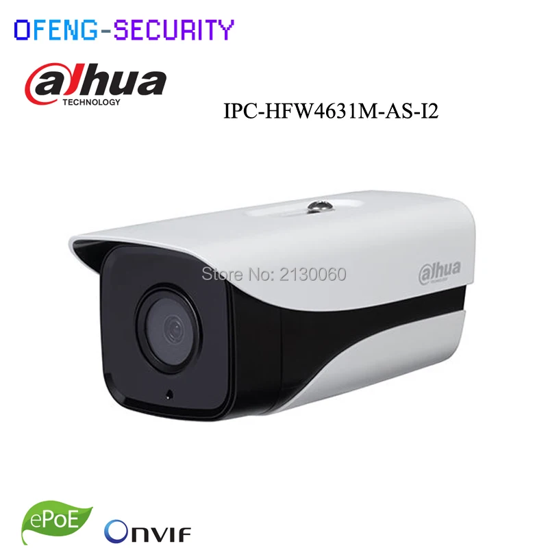 Dahua IPC-HFW4631M-AS-I2 6MP IP Camera built-in POE SD Card slot Audio Alarm interface IP67 IR80M outdoor gun Camera, IP camera dahua ipc hfw4631k as i6 6mp ip camera built in sd card slot audio alarm interface ip67 ir150m poe camera internet camera