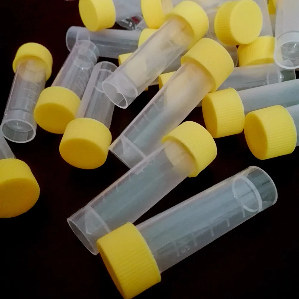 200 piece ,laboratory 5ml centrifuge tube freezing tubes with yellow screw cap ,