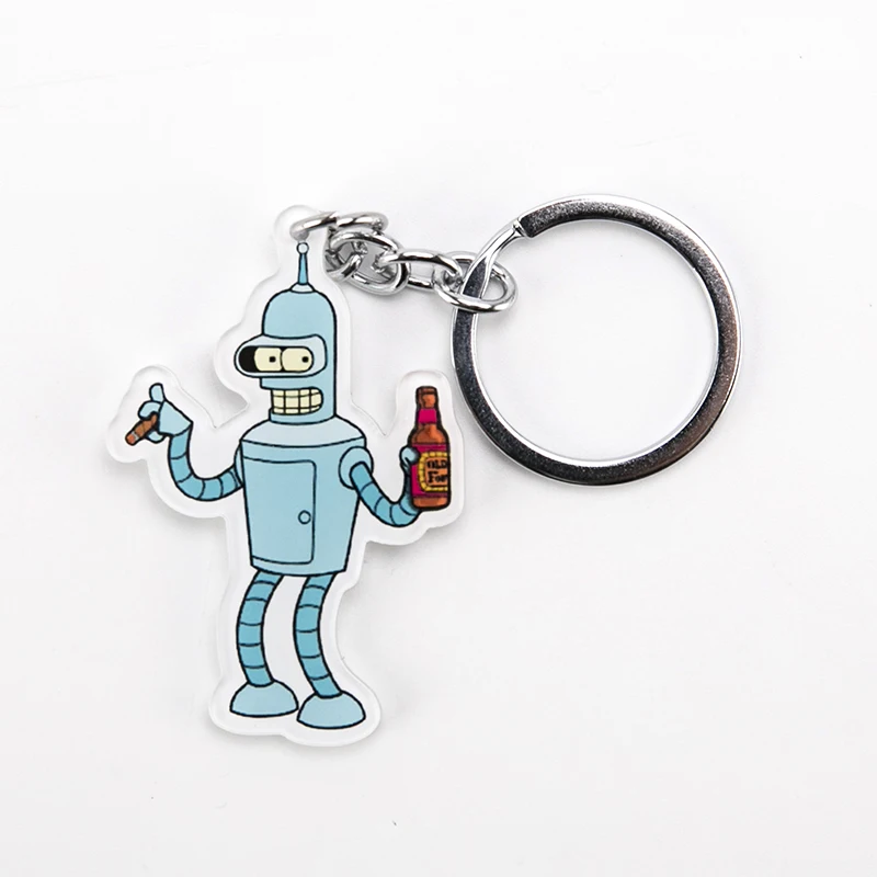 Futurama Philip J. Fry брелок ТВ шоу брелки Бендер изгиб Rodriguez милый мультфильм акриловые брелки для мужчин женщин безделушки