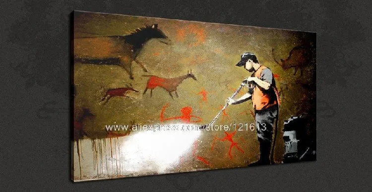 Banksy Art On Canvas Graffiti Removal Urban Pop Oil Paintings Banksy Art On Canvas Graffiti Removal Urban Pop Oil Paintings Artist Modern Wall Painting Country Decorations In Calligraphy