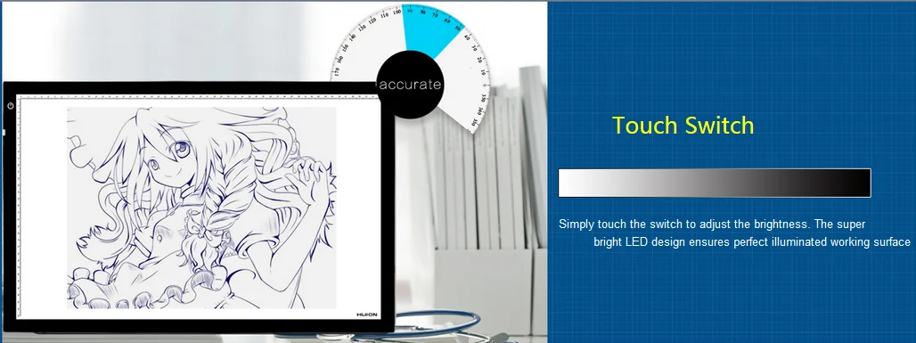 Huion A3 светодиодный светильник Профессиональный USB Трассировка доска анимация почерк регулируемый светильник освещения коробки для художников