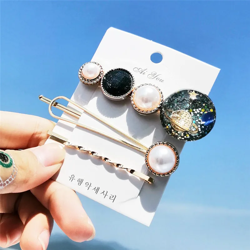 

Ins Fashion 1Set Women Girls Elegant Pearls Hair Clips Sweet Headwear Hair Ornament Hairpins Barrettes Headband Hair Accessories