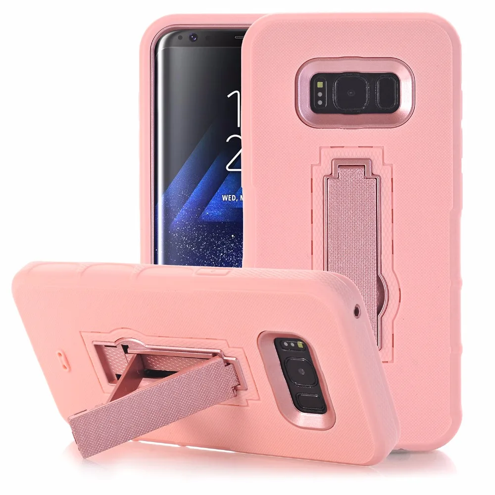 Для Galaxy S8 S8Plus J3 J7 2017 KickStand Гибридный [PC Shell + Резина TPU Внутренняя] броня Влияние