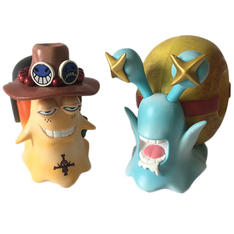 One Piece 2 шт./компл. Den Mushi экшн фигурки Масштаб 1/8 окрашенная фигурка Luffy & Ace Phone Bug