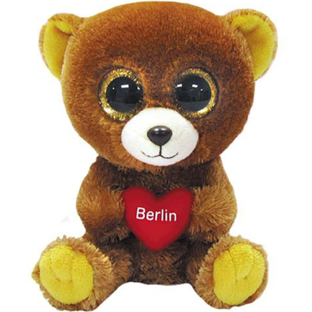 Pyoopeo Ty Beanie Boos 6" 15cm Berlin the Bear Plush Regular Germany