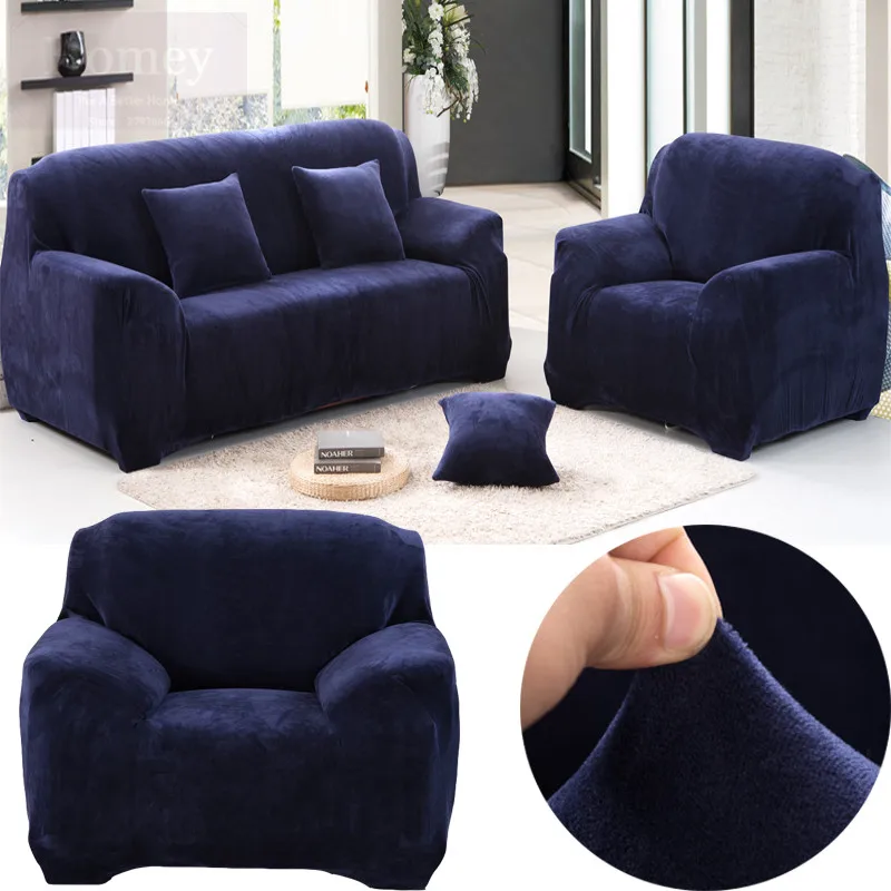 Case sofa cover winter plush solid color sectional corner couch modern loveseat l shaped universal strecth covers | Дом и сад