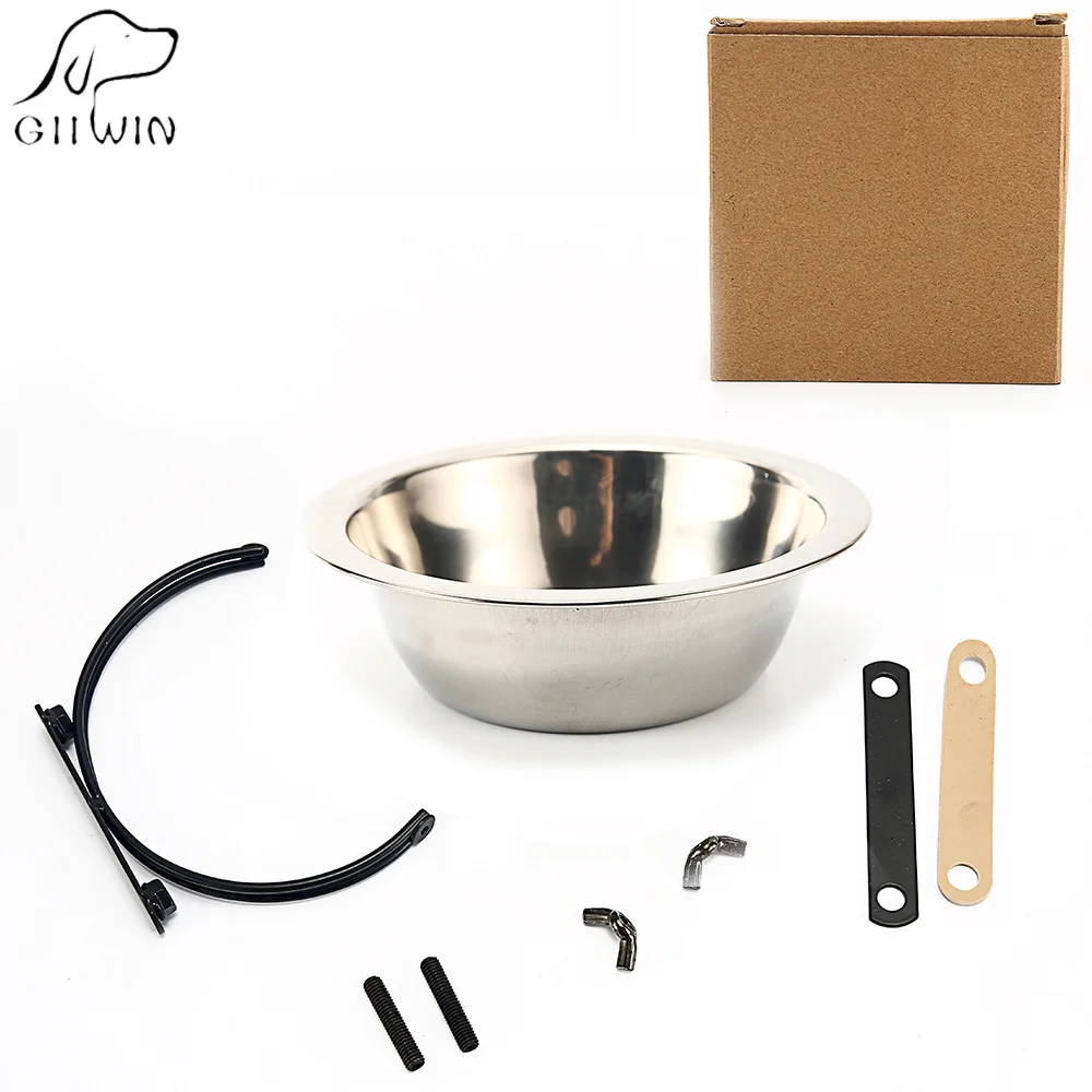 Pet Dogs Bowls Hanging Water Food Dog Bowel Container Stainless Steel Dogs Bowls Feeder for Cats