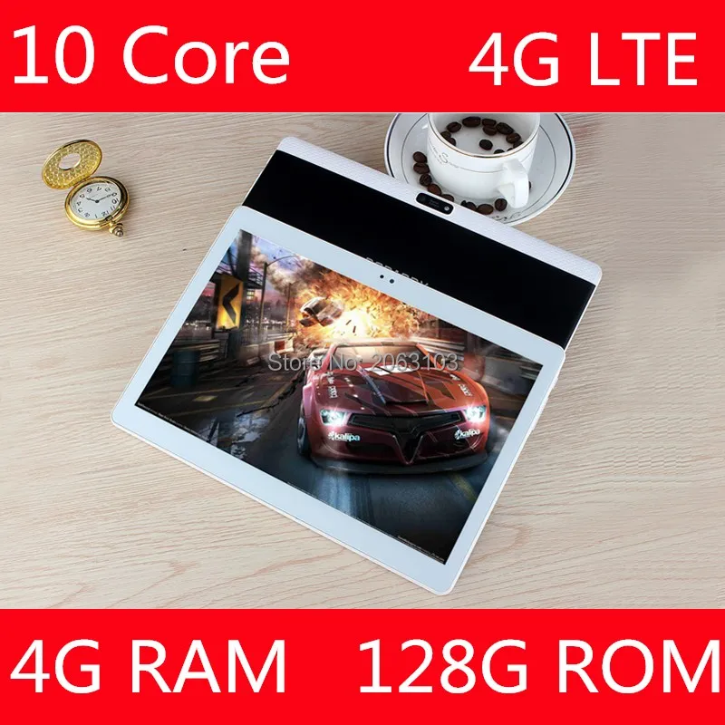 1920*1200 IPS 10.1 Inch Android 7.0 Tablet PC Tab Pad 4GB+128GB ROM 10 Core Play Store Bluetooth 4G Phone Call 10\