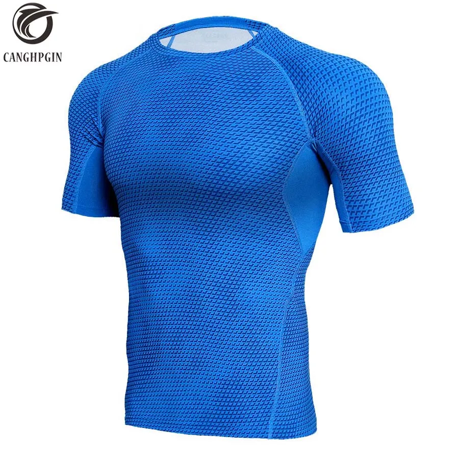 

3D Print Short Sleeve T Shirt Sport Compression Shirt Men Running Jersey Quick Dry Rashgard Man Tank Tops Tees GYM Sportswear