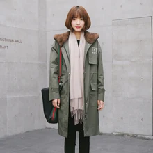 Direct supply from factory Winter Fashion Long style women coats Parka Camel s hair Genuine leather