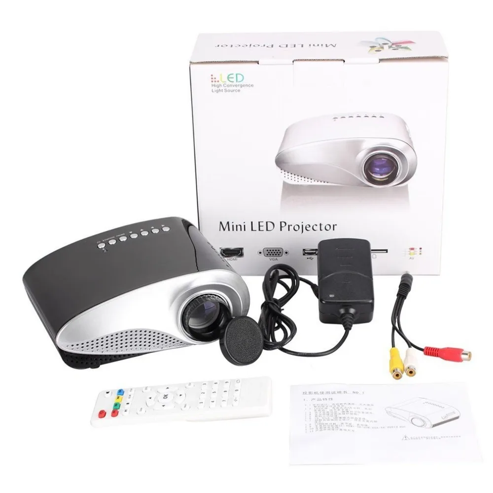 Mini LED Projector Portable Home Theater Video Projector Home Multimedia Cinema TV Laptops Smartphones RD-802 Black