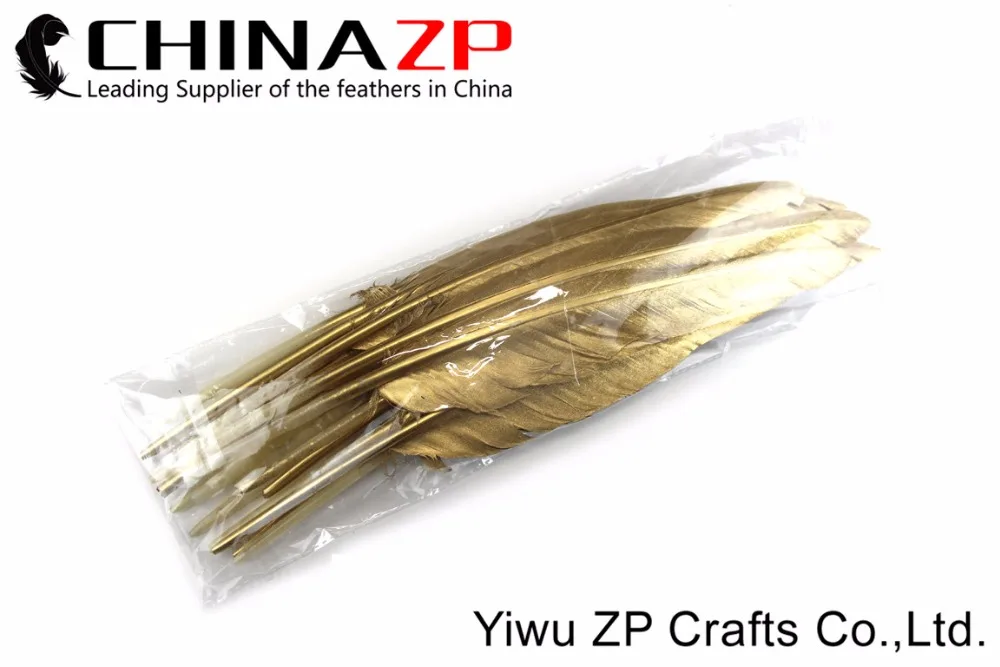 Bulk Sale Gold Dipped Feathers for Craft Sparkle Party Decoration (9)