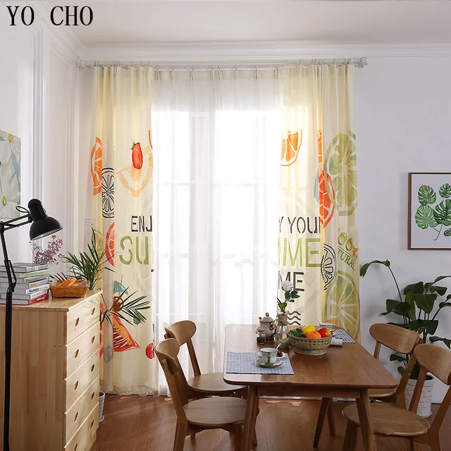 YO CHO chaude citron orange motif 3d fenêtre rideau simple style ... YO CHO chaude citron orange motif 3d fenêtre rideau simple style ...