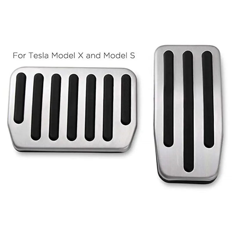 

2 Pcs Non-Slip Performance Aluminium alloy Accelerator Foot Rest Modified Pedal Pads Kit for Tesla Model S X Brake Replacement
