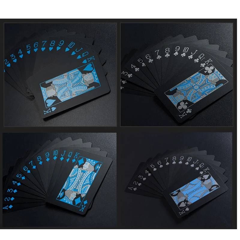 100% Plastic Cards Poker PVC Cartes Plastiques Poker Black Playing Cards Waterproof Magic Plastic Cards Baralho Deck Gambling 