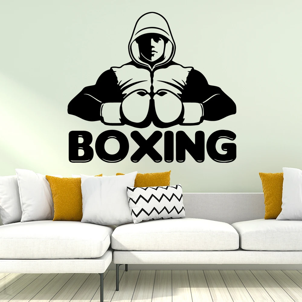 

Cartoon boxing men Wall Sticker Home Decoration Accessories Removable Vinyl Mural Wallpaper Bedroom Nursery Decoration