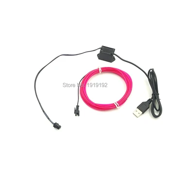 

DIY 2.3mm 3 Meters Blue EL wire Flexible Neon Glow Light EL Cable Rope for birthday Party garden pet Decorations Light With USB