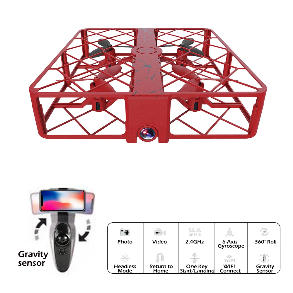 

RC Quadcopter Drone WIFI FPV With Wide Angle HD Camera High Hold Mode Gravity sensor controller VS H47 XS809HW
