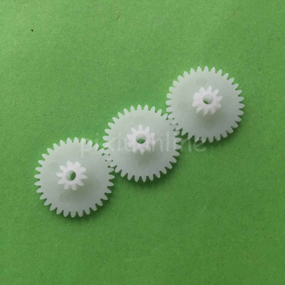 10 piezas J381Y engranajes de dos capas de plástico blanco engranajes de reducción de doble cubierta modelos de fabricación de Juguetes