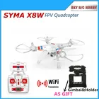 Cheap SYMA X8W 2.4G 4CH 6 Axis RC Quadcopter drone with 2MP Wifi real time transmission Camera X8G Gopro case as gift