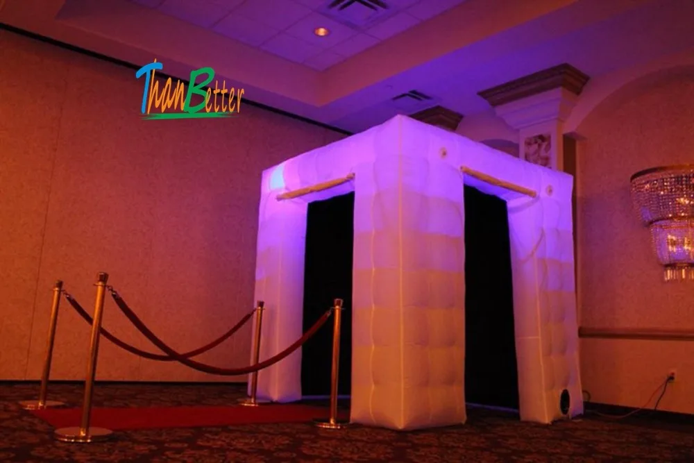  two doors / 2-doors custom wedding party inflatable photobooth led photo booth tent - 32976806262