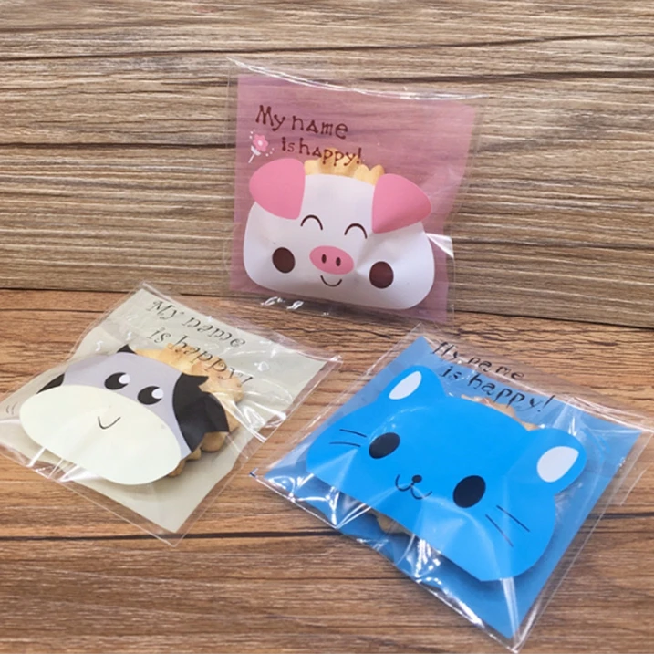 Cute animal Cookie Bags, Self Seal Resealable Candy Bags Party Favor