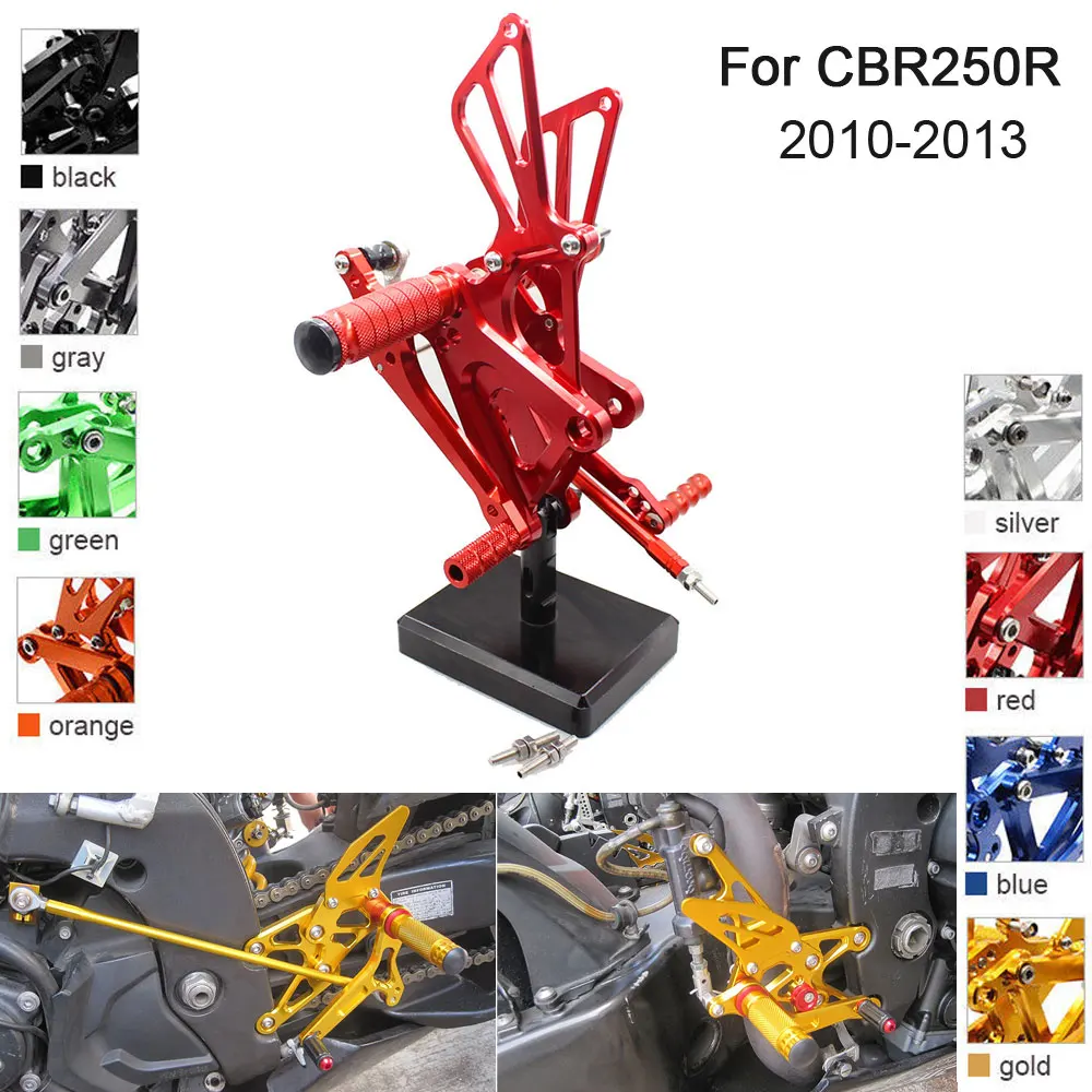 CNC Алюминий Регулируемая подножки для Honda CBR250R CBR 250R 2010 2011 2012 2013