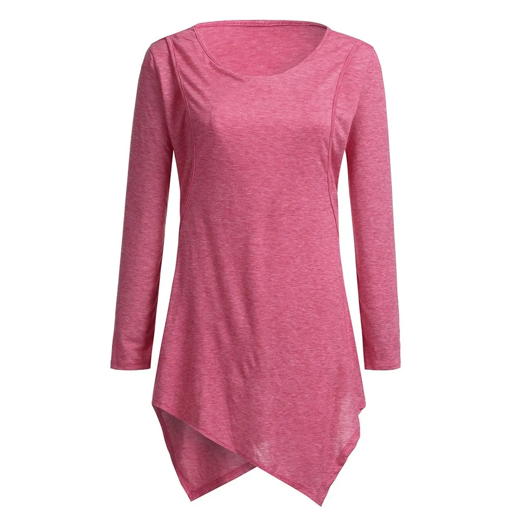 MUQGEW рубашка для грудного кормления Женская Футболка для беременных с круговым воротником Топы для кормящих детей одежда blusa lactancia# y2