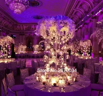 

no flowers no hangging crystal )Tall mental Candle Holder/mental Table Candlesticks Wedding Centerpiece
