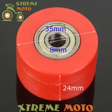 Красный 8 мм Цепной натяжитель ролика приводной ремённой шкив руководство ДЛЯ CRF CR XR yz WR KX KLX RM rmz rmx dr DRZ TC TE FE FC Enduro мотокросса