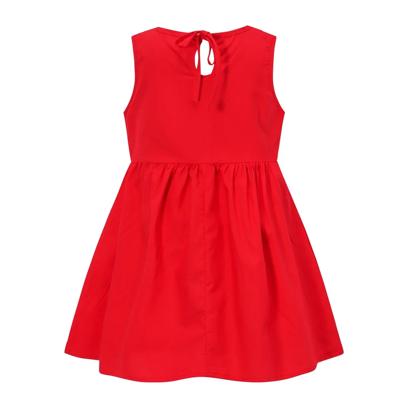 

New Summer Toddler Girl Dresses Floral Little Girls Dress for Kids Clothing Children's Birthday Clothes Red Dress