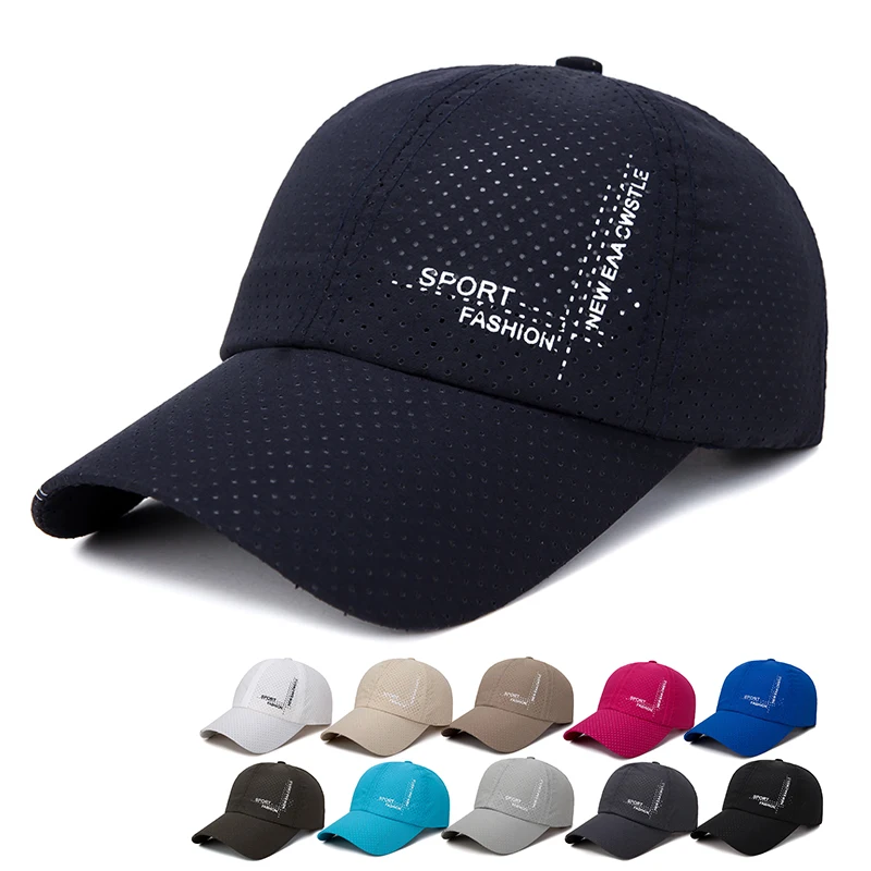 

Summer Couple Mesh Breathable Adjustable Baseball Caps Quick-drying Farbic Comfortable Sunscreen Sun Hat Snapback Caps