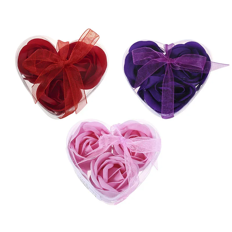 

3Pcs/Box Aroma Heart Rose Soap Flowers Bath Body Soap Romantic Souvenirs Valentine's Day Gifts Wedding Favor Party Decor