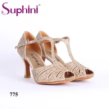 Популярные золотые блестящие сандалии с открытым носком для сальсы; латинский бальный танец;