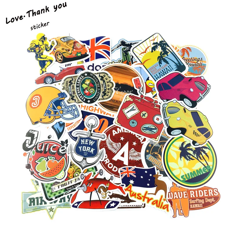 46Pcs Restore Outdoor Sport Travel Cartoon Style Sticker For Car Laptop Luggage Skateboard Backpack Tables Decal Kid Toy Sticker