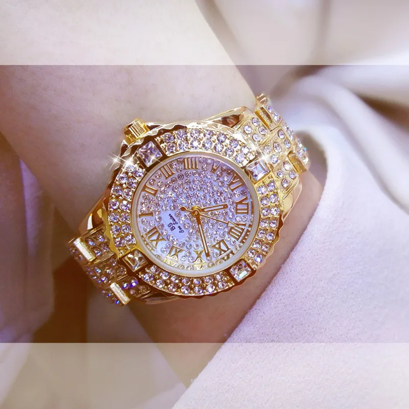 2019 Для женщин со стразами часы мужские серебристые женские наручные часы бренд Нержавеющая сталь ремешок, большой экран браслет наручные