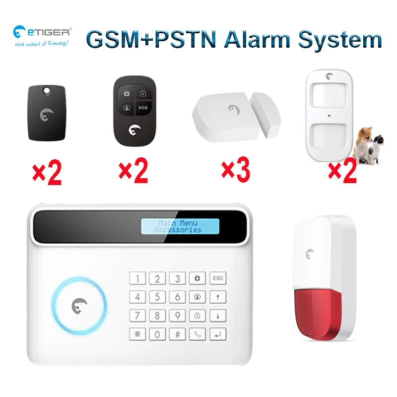 eTIGER S4 c Timed Arm/Disarm Tamper Wireless Alarm Siren Pet Friendly