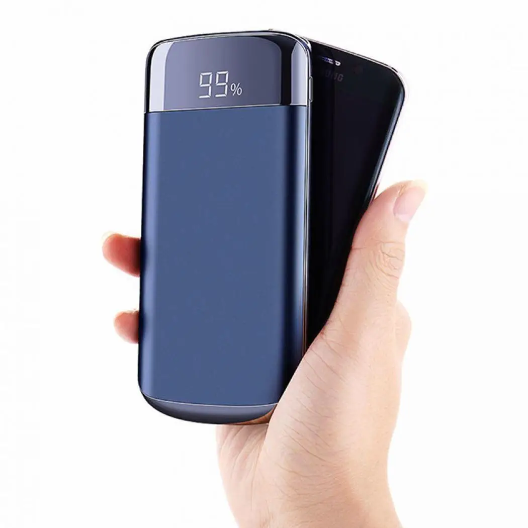 Мини ультра тонкий 12000mAh Powerbank 5V 2A мобильный телефон портативное зарядное