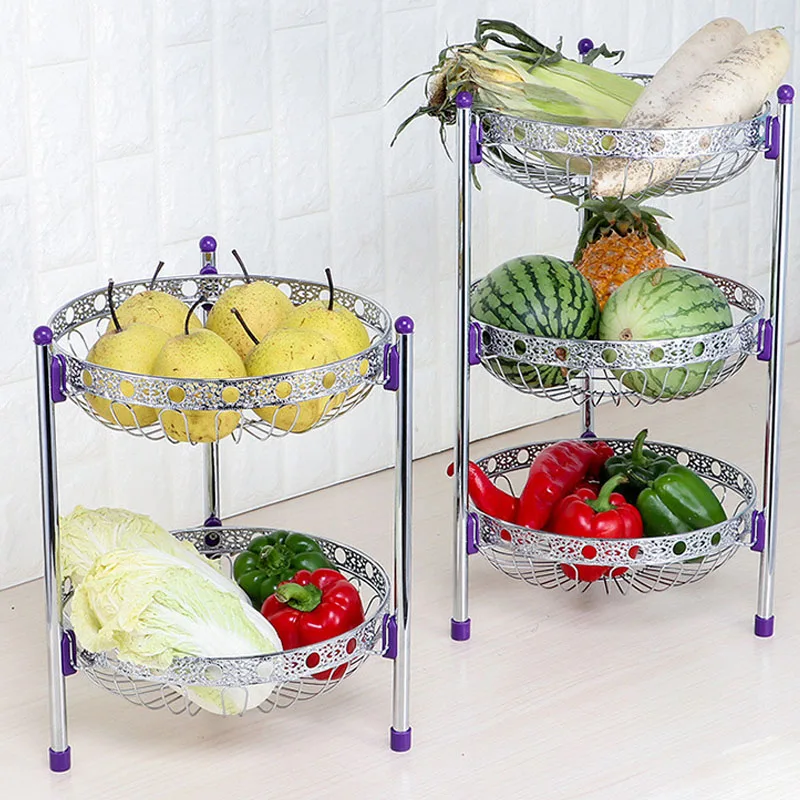 

Multifunctional Wrought Iron Metal Rack Organizer Home Kitchen Living Room Desktop Floor Vegetable And Fruit Debris Storage Rack