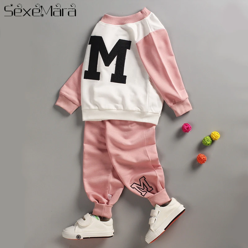 

Kids Clothes Baby Boy Girls Clothes Casual Cartoon Set Long Sleeve Sweater+Trousers UV Protection Clothing Multi-Color Optional