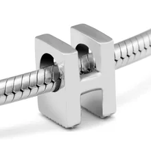 Аутентичные ювелирные изделия из стерлингового серебра 925 пробы новые буквы алфавита H бусины подвески для браслет с брелоками Сделай Сам Argent Berloque