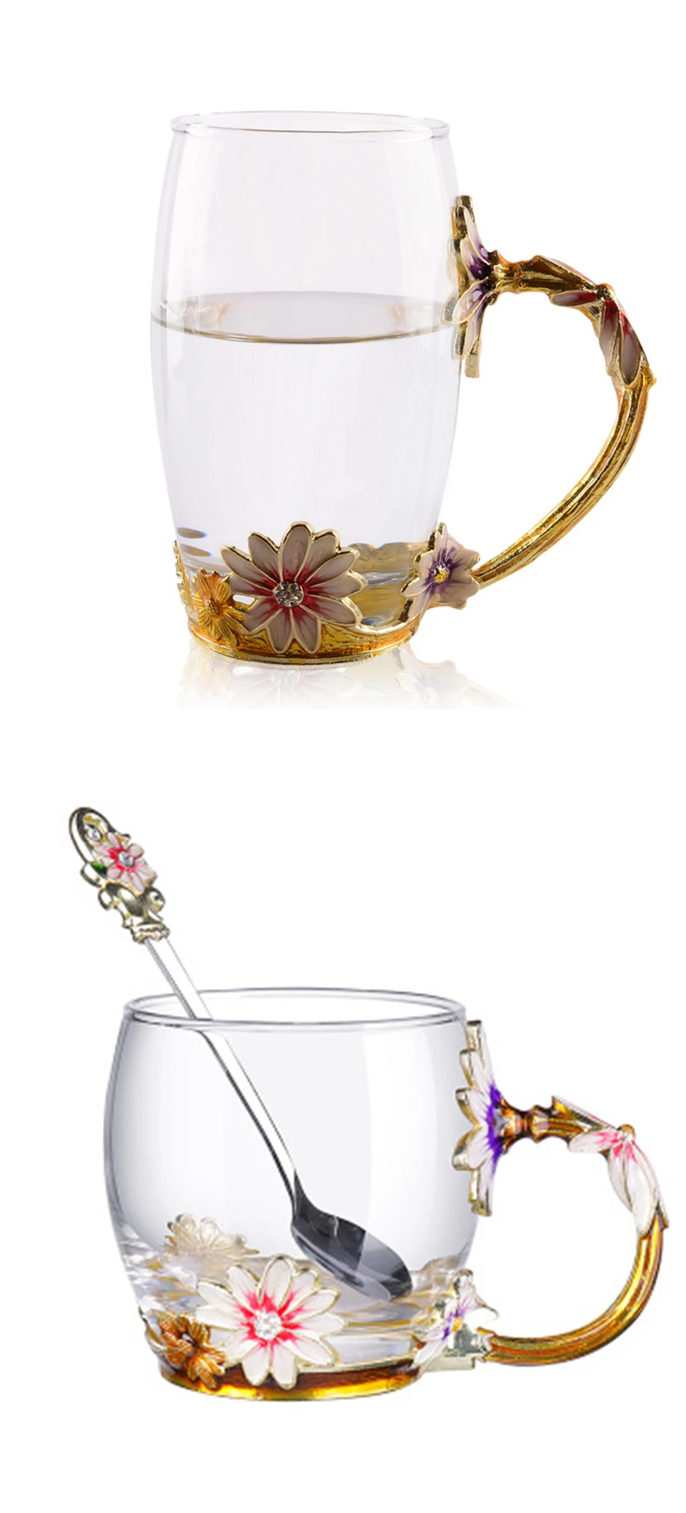 CAKEHOUD цветная эмалированная чашка с металлической ручкой прозрачная стеклянная чашка для чая кофе термоустойчивая чашка офисная Питьевая утварь