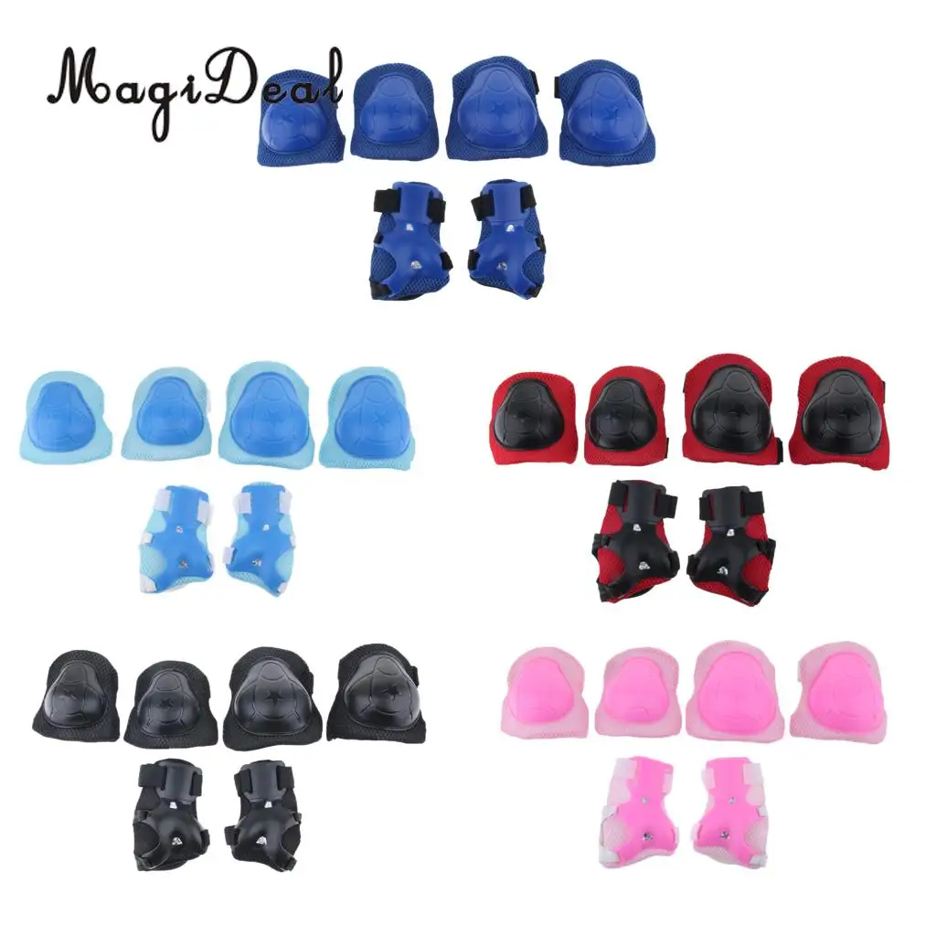 6Pcs Kid's Knee Pads Elbow Pads Wrist Guards for Skateboarding Cycling Inline Skating Roller Blading