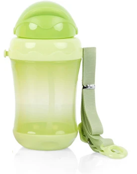 Детские Чашки для кормления питьевой водой бутылка с соломинкой портативный мультфильм прекрасный Кубок мои спортивные бутылки с ремешком 260 мл детский подарок - Цвет: Green