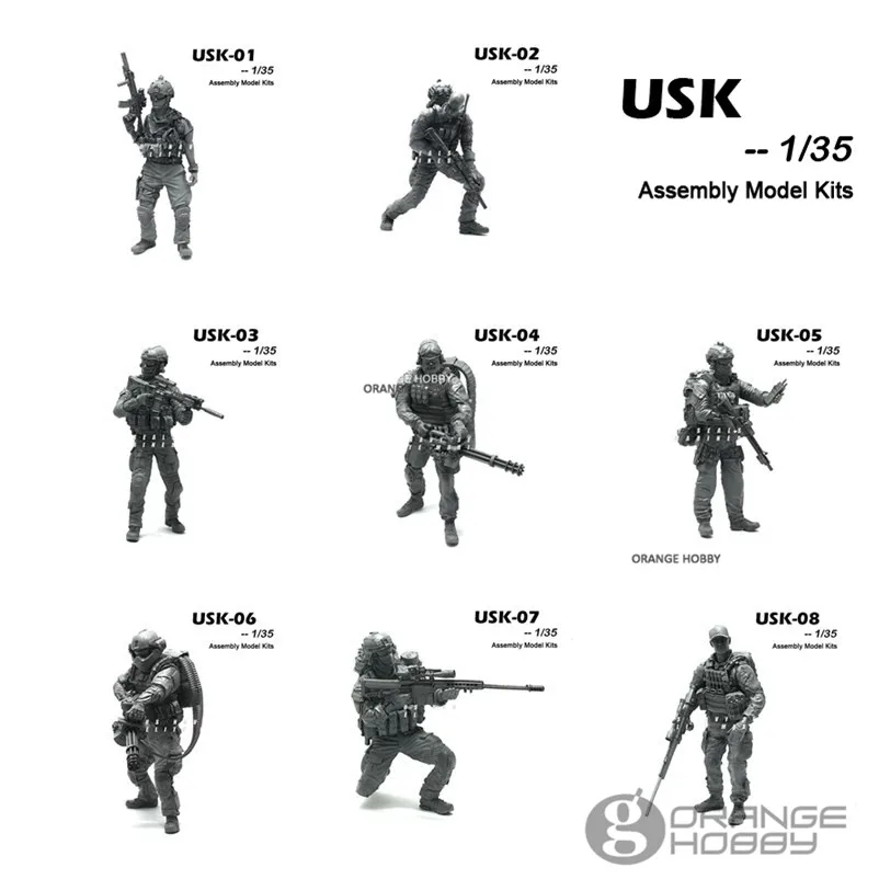 

OHS YuFanModel 1/35 USK-01-08 USK Series Special Force Part I Assembly Military Resin Miniatures Model Building Kits oh